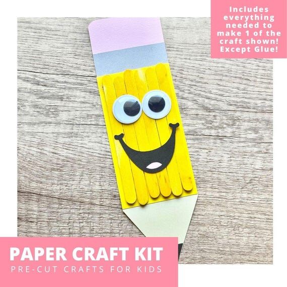 Craft Stick Pencil Paper Craft Kit, Pencil Ar...