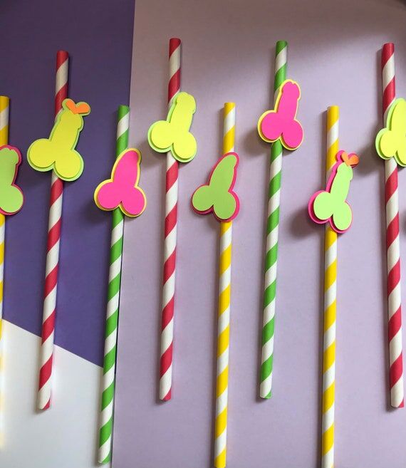 Neon Bachelorette Party Straws: Last Fling De...