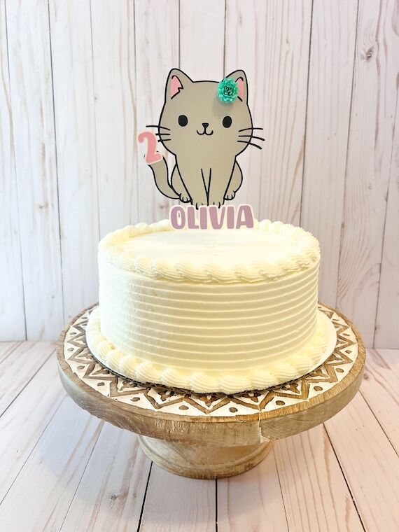 Cat Cake Topper, Kitty Cat Cake Topper, Cat B...
