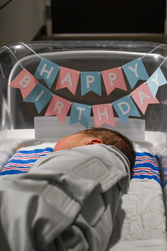 Baby Bassinet Banner, Baby Birthday Banner, B...