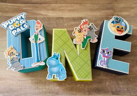 Puppy Dog Pals 3D Letter, Birthday Decor...