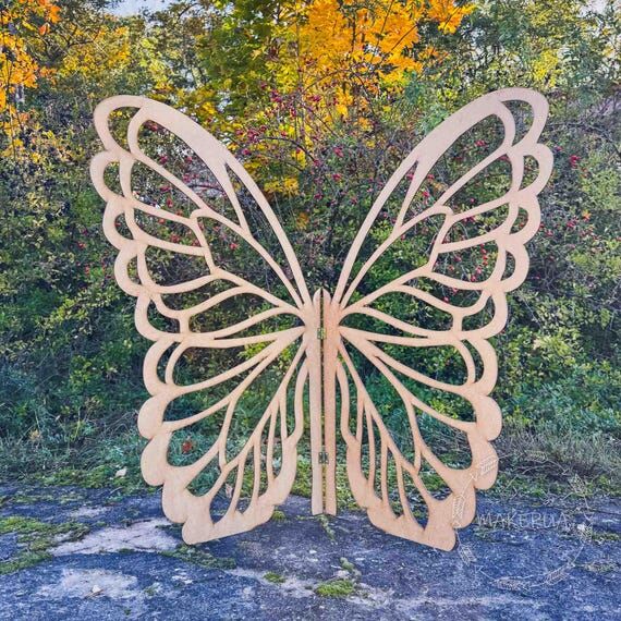 Wooden butterfly birthday prop decoration woo...