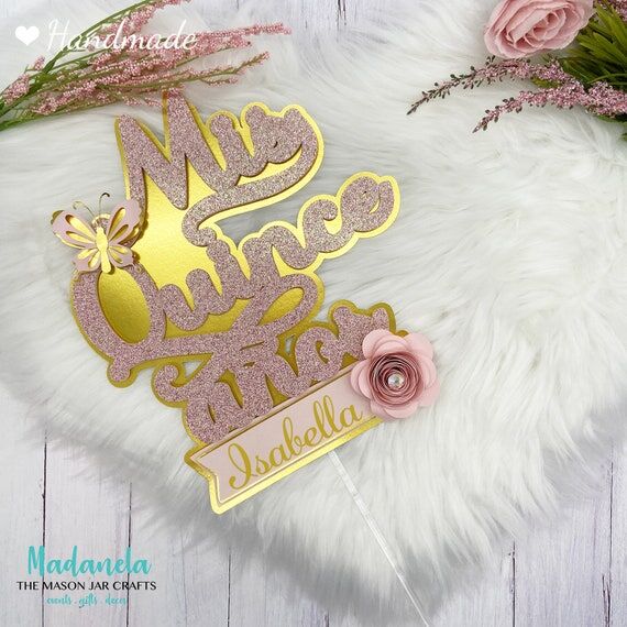 Personalized Quinceanera Cake Topper: Glitter...
