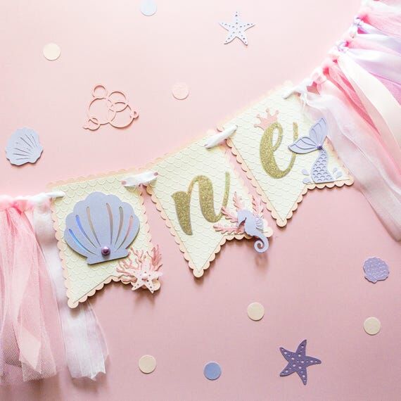 Mermaid Highchair Banner, Under the Sea ONE B...