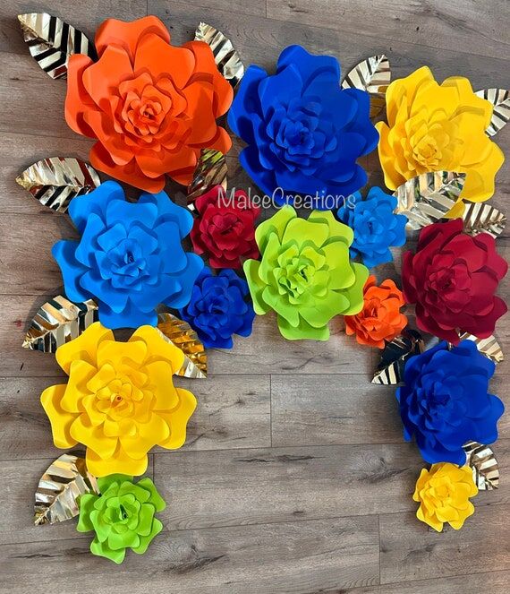 Fiesta paper flowers, boy fiesta, 14 flowers,...