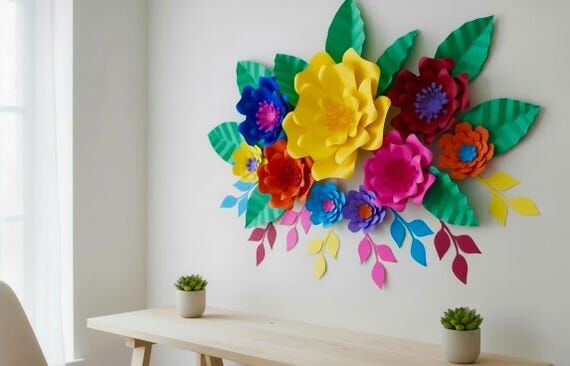 Fiesta paper flower backdrop,Mexican flowers,...