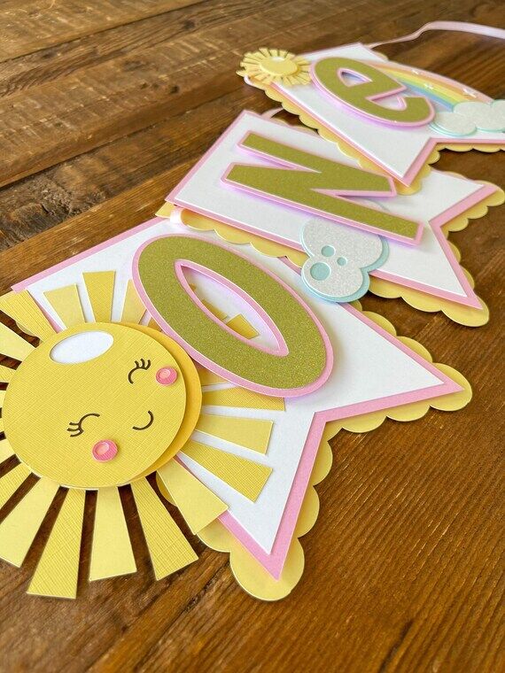 Sunshine Highchair Banner: First Birthday Par...