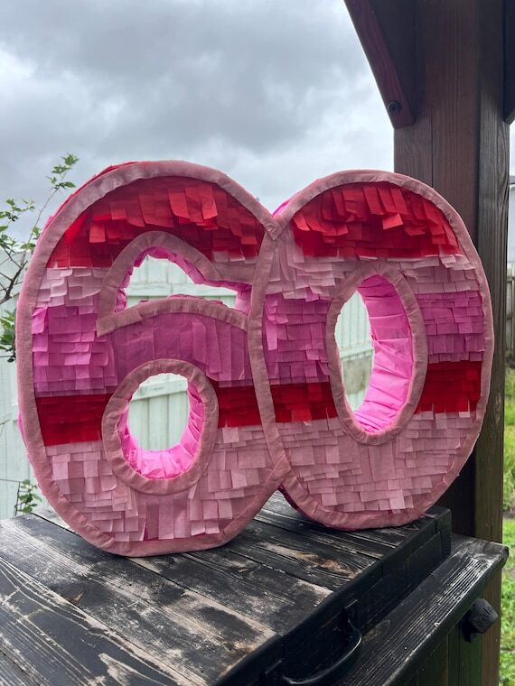 Number 60 Pinata: Custom Colors, 60th Birthda...