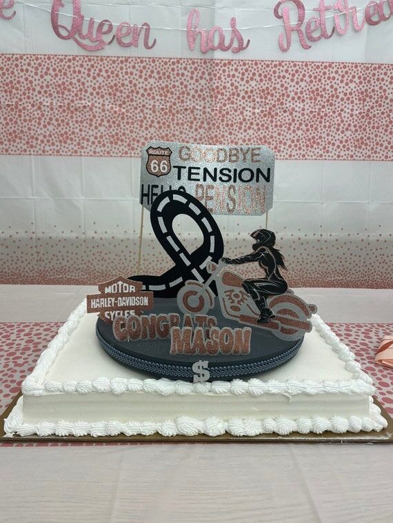 Biker Retirement Cake Topper | Motorcycle The...