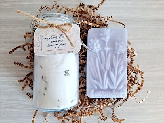 Lavender Bath Salt and Soap Gift Box Set, Inc...