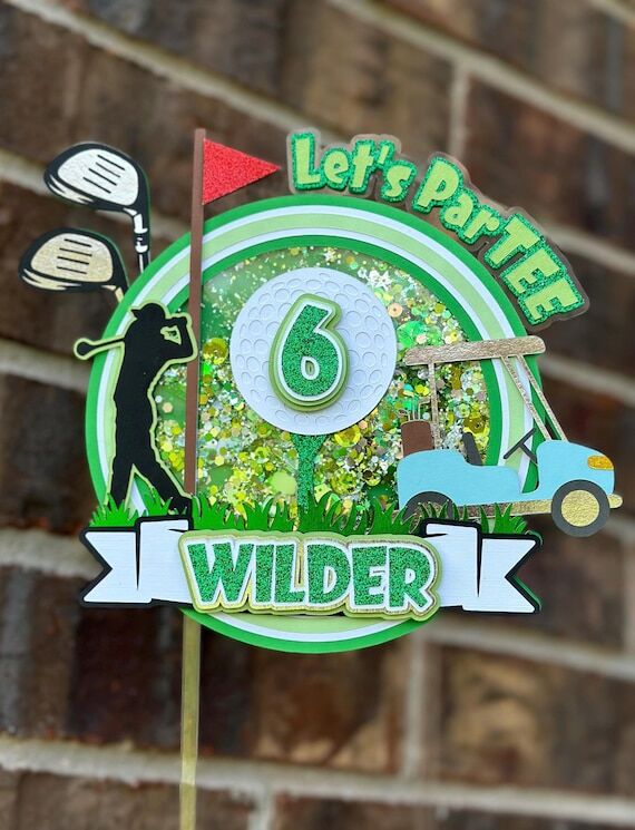 Golf Cake Topper, Golfing Birthday, Golf Part...