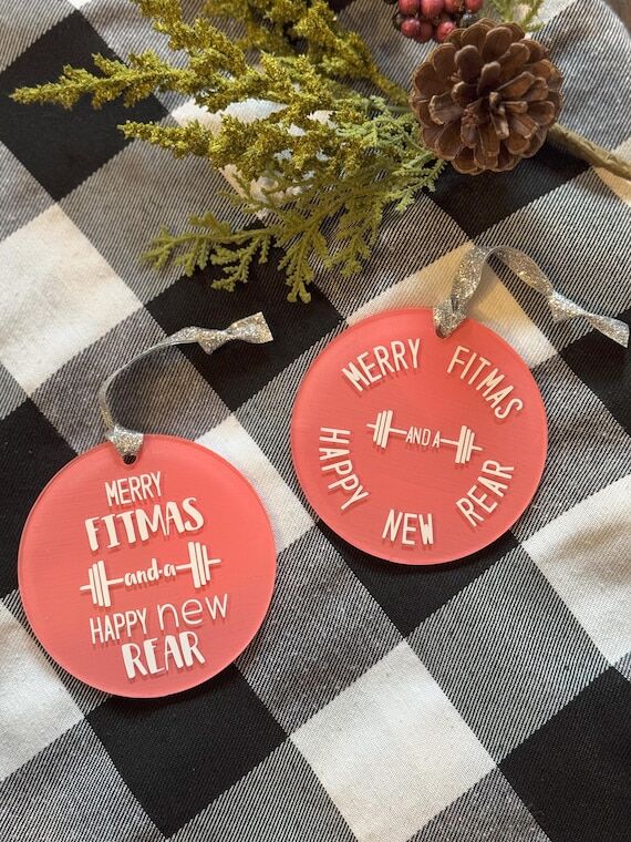 Customized Merry Fitmas Handmade Ornament | P...
