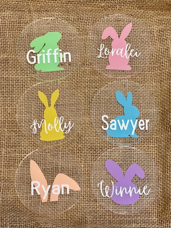 Personalized Name Easter Basket Tags | Easter...