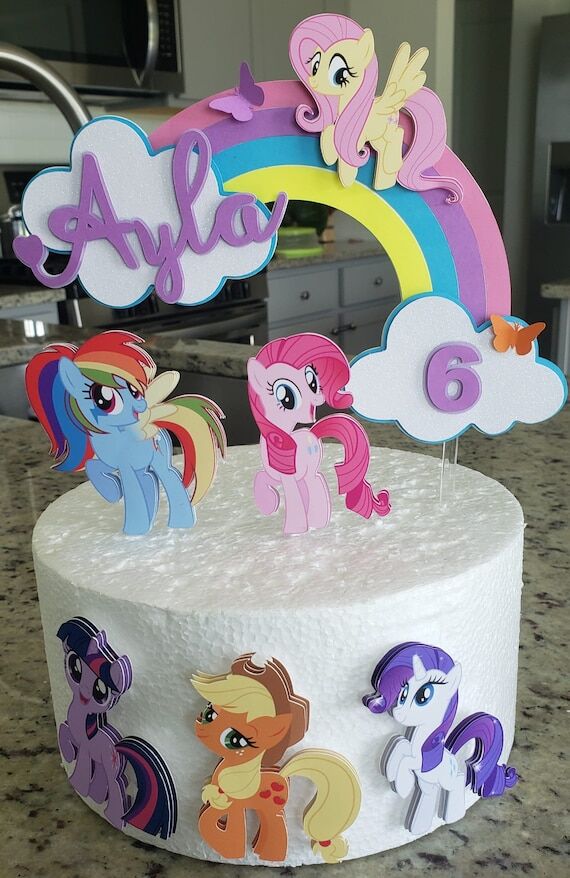 my little poney/ girl caker topper /pink...