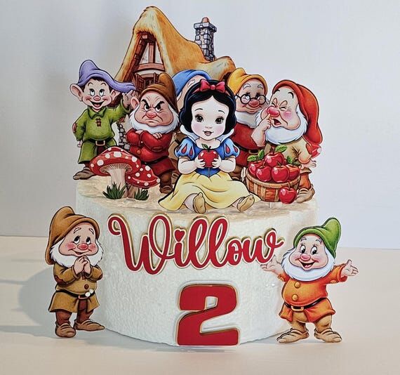 Snow White Cake Topper: Personalized Birthday...