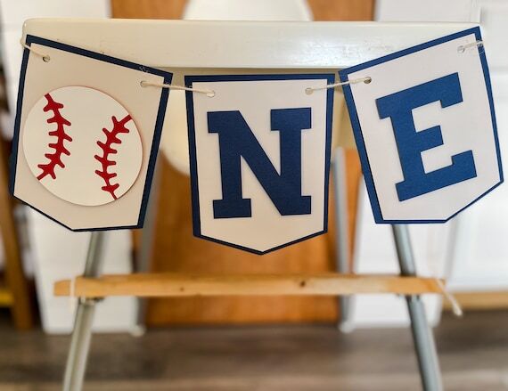 Baseball Theme High Chair Banner/Rookie of th...