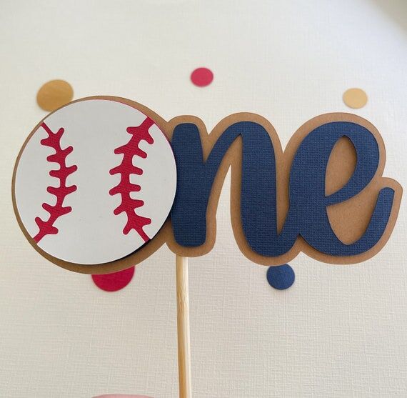 Baseball First Birthday Cake Topper, Rookie Y...