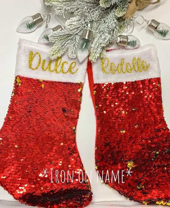 Stocking iron on name, Stocking iron on, name...