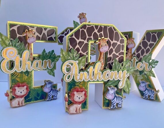 3D Letters - Safari Birthday - Safari Decorat...
