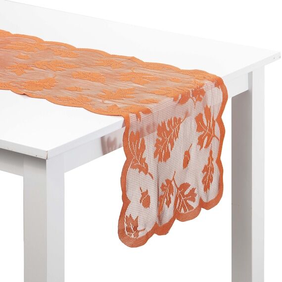 Fall Leaves Lace Table Runner | Thanksgiving ...