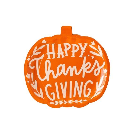 Happy Thanksgiving Pumpkin Plate / Thanksgivi...