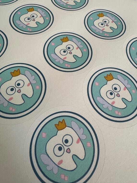 Bluey Inspired TOOTH FAIRY Favour Stickers, B...