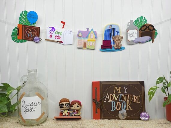 Pixar Up Carl & Ellie Inspired Banner - Up Mo...