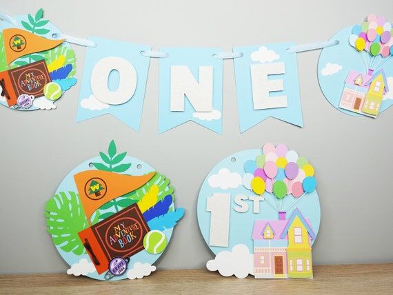 Pixar Up House Birthday Banner, Adventure Boo...
