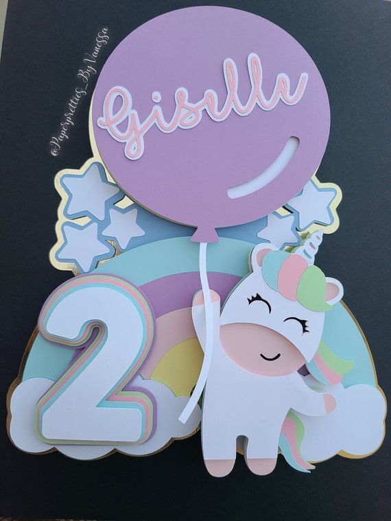 Unicorn Birthday Cake Topper / 2nd Birthday ...