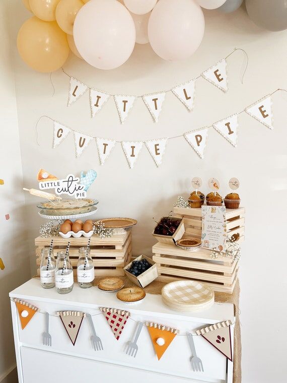 Cutie Pie Birthday Banner | Baking Birthday |...