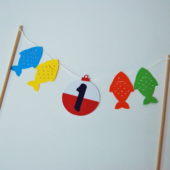 Fishing Cake Topper, Fishing Birthday Cake To...