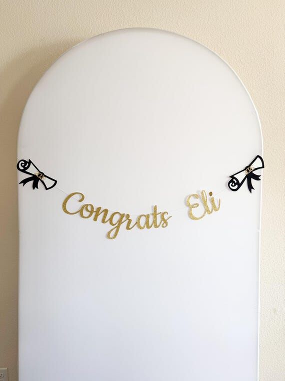 Congrats Graduation Banner, Diploma Banner, G...