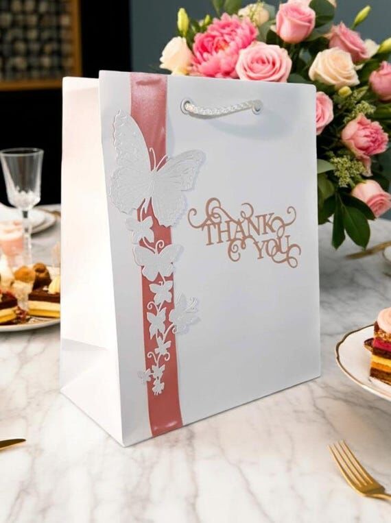 Wedding Favor Gift Bags with Satin Ribbon- Pa...