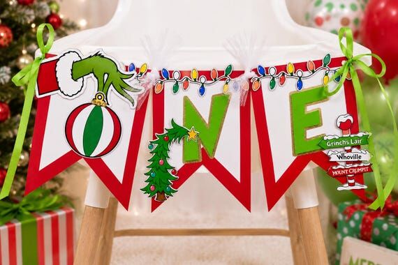 Mean one highchair banner,One banner, green a...