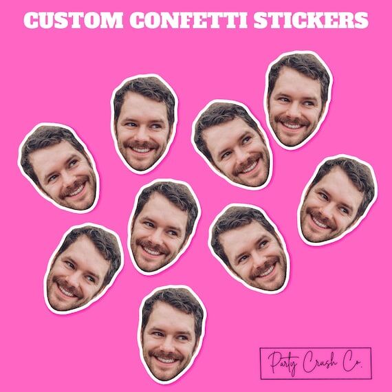 Custom Face Photo Confetti Stickers: Personal...