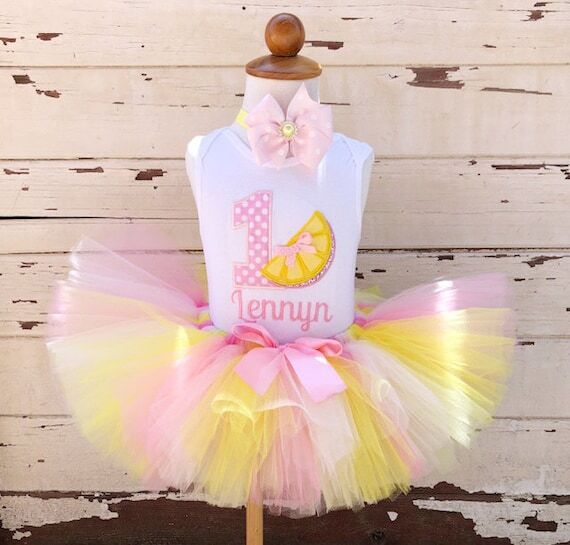 Pink Lemonade Tutu Outfit, 1st First Birthday...