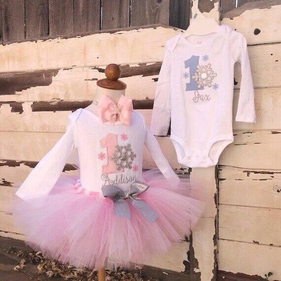Winter Onederland Twins 1st Birthday Outfits,...