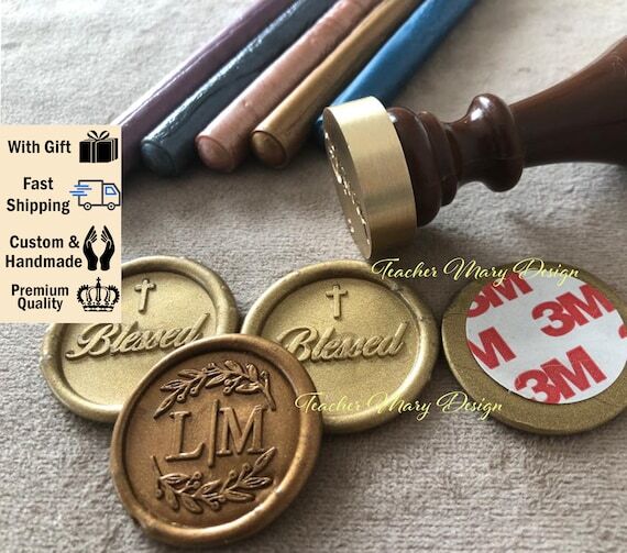 Custom Wax Seal Stickers, Self Adhesive Monog...