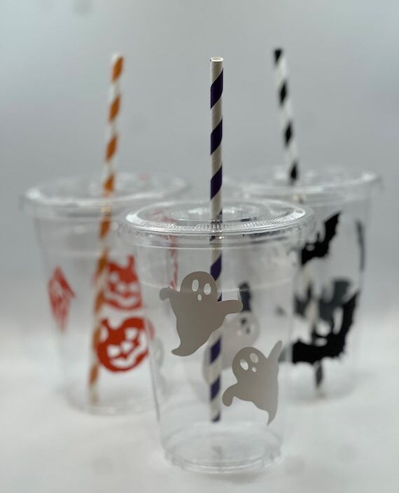 Halloween Party Cups, Ghost, Bats, Haunted Ho...