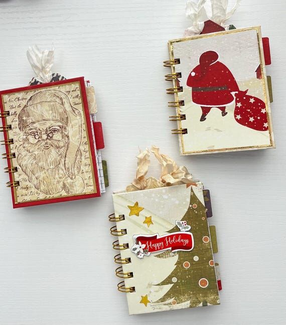 Handmade Vintage Christmas Mini Journal, 3x4 ...