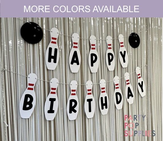 Bowling Birthday Banner, Happy Birthday Bowli...