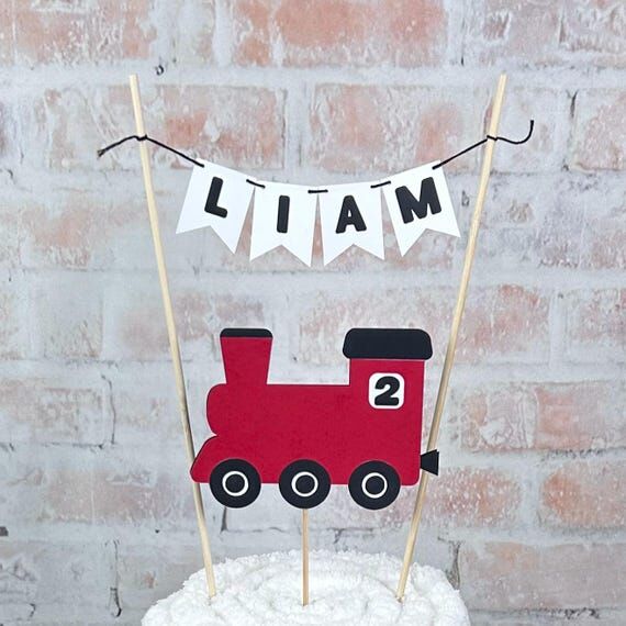 Train Birthday Cake Topper: Personalized Name...