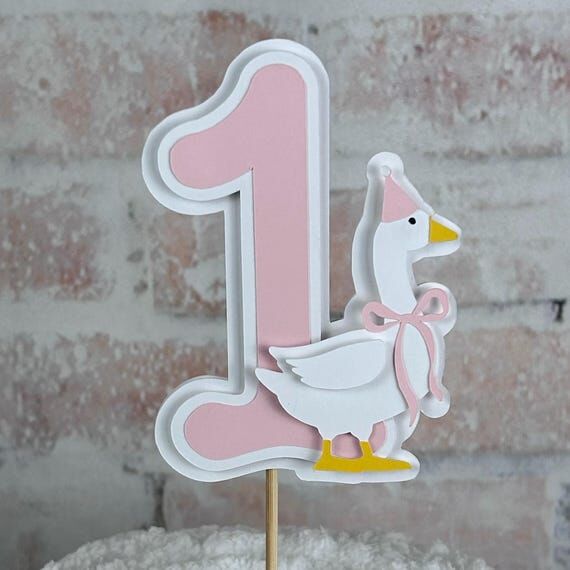 Silly Goose 1st Birthday Smash Cake Topper. O...