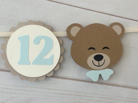 Teddy bear monthly photo banner teddy bear mi...