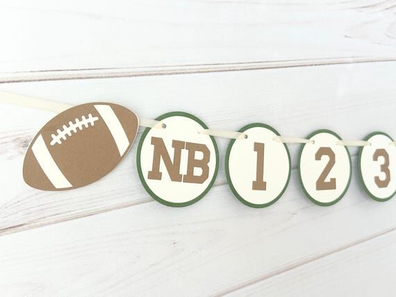 Football first birthday photo banner football...