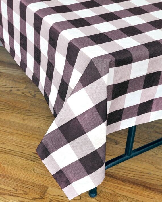 Classic Black Big Plaid Tablecover/Thick Blac...