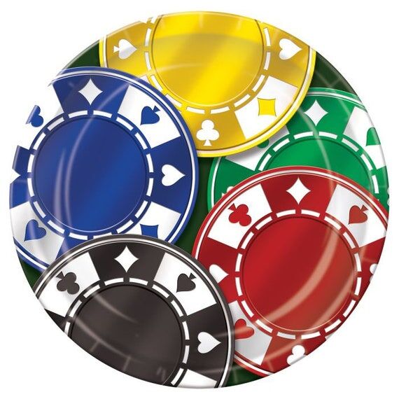Poker Chips Party Plates/Casino Party Plates/...