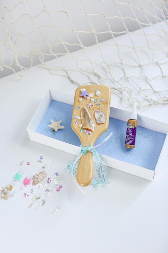 DIY Hairbrush Craft, Beach Wedding Favor, Kid...