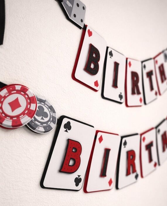 Casino Happy Birthday Banner Vegas Theme Part...