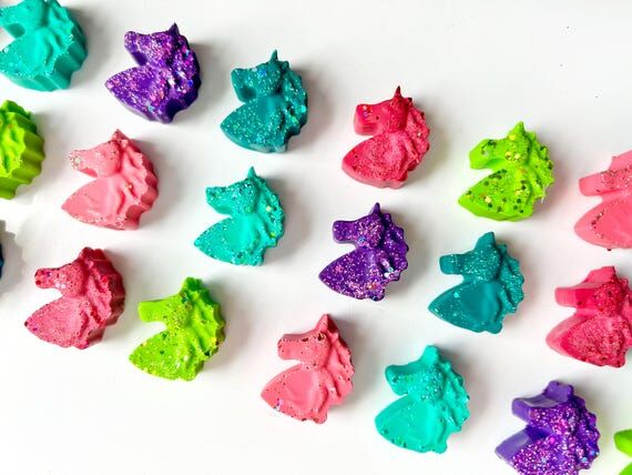 Glitter Unicorn Crayons Packs: Kids Party Fav...